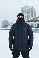 Чоловіча зимова куртка-парка синя Arctic подовжена на пуху, Утеплена водостійка парка синього кольору до (-25 °C)
