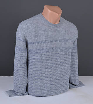 Чоловічий тонкий джемпер великого розміру | Чоловічий светр сірий Туреччина 3135 Б