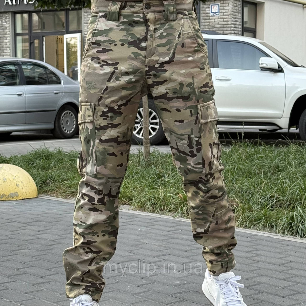 Штани тактичні на флісі військові зимові Softshell. Якісні штани вітровологозахисні зимові зсу, фото 1