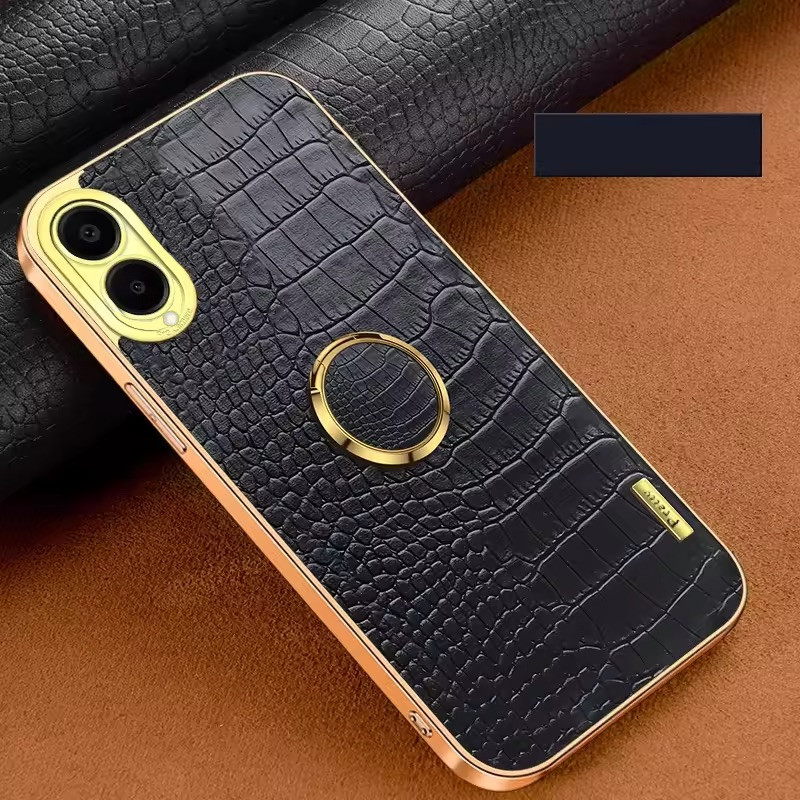 Чохол для Samsung Galaxy S25 Edge з тисненням під шкіру крокодила і магнітним утримувачем