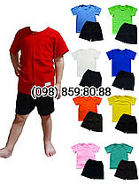 Дитячий комплект для фізкультури футболка та чорні шорти 2,3,4,5,6,7,8 років