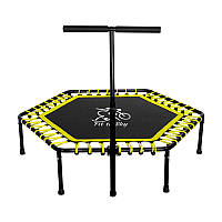 Батут з ручкою FitToSky 127 см для фітнесу жовтий