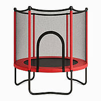 Батут FitToSky 152см Black з сіткою червоний