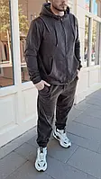 Чоловічий теплий костюм на двосторонньому флісі з капюшоном. Чорний/графіт/хакі/шоколад. 46-48; 50-52; 54-56.