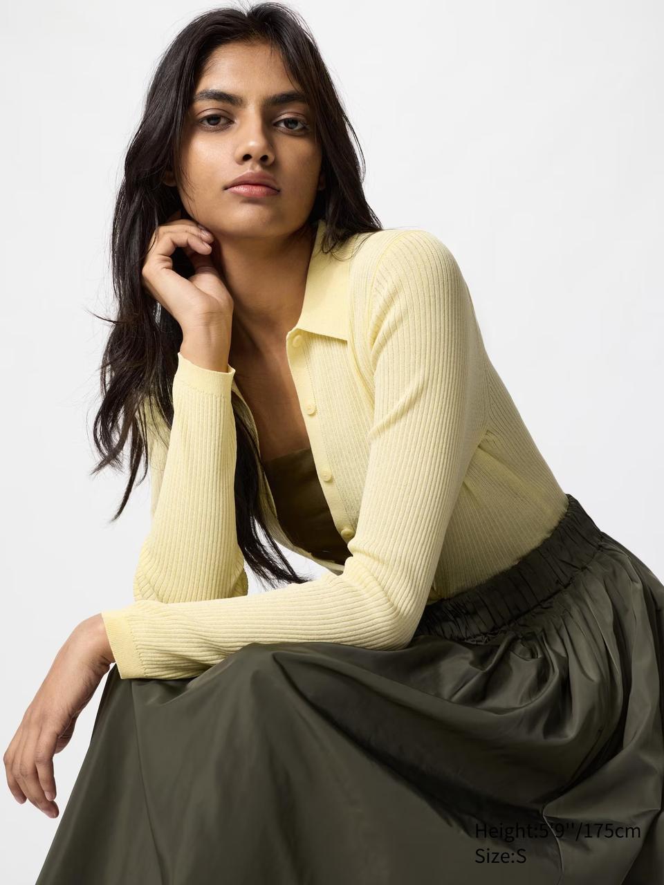 Жіночий кардиган-поло UNIQLO 1159842914 (Жовтий XXL), фото 1