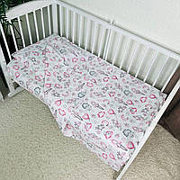 Комплект постільної білизни в ліжечко дитячий Bimbo "Зайчики" 90 х 110 см Бязь (51201)