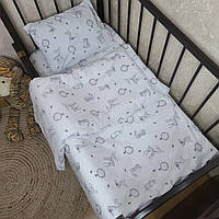 Комплект постільної білизни в ліжечко дитячий Bimbo "Лісові звірі" 90 х 110 см Бязь (68850)