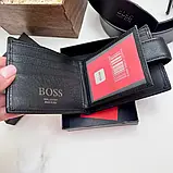 Чоловічий подарунковий набір портмане та ремінь в деревяній коробці BOSS (202), фото 3