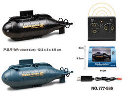 Радіокерований підводний човен Підводний човен 777-586 12BB 2 кольори, пульт, акумулятор, підсвітка, у коробці
