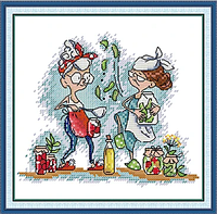 Набір для вишивання за нанесеною на канву схемою «Two old urchins». AIDA 14CT printed , 21*20 см