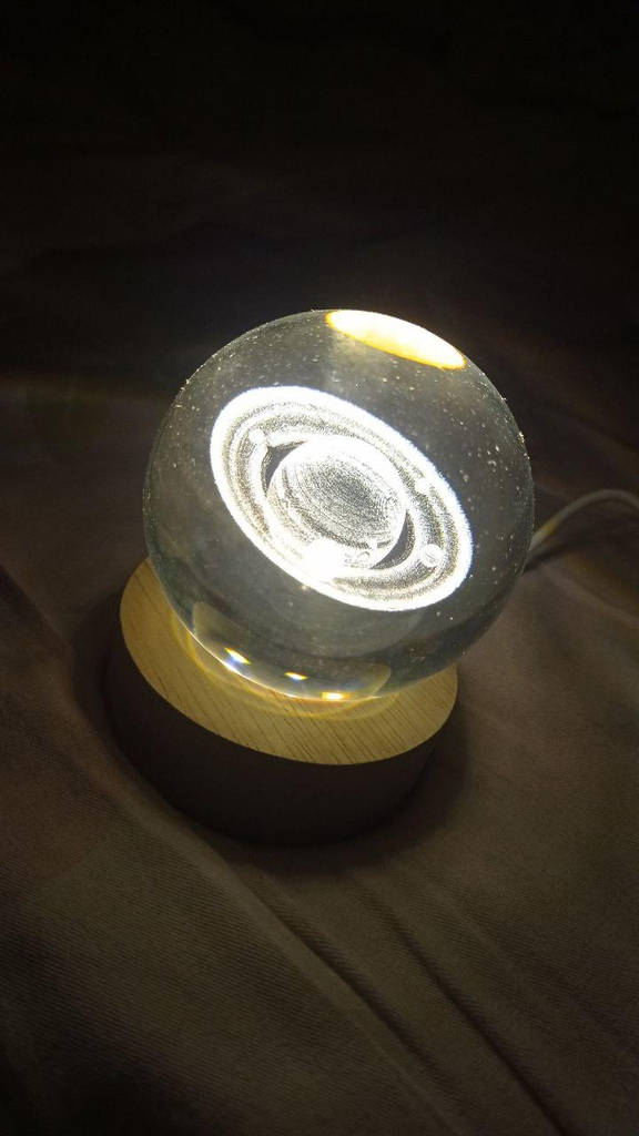 Декоративна 3D-сушарка нічник лампа кришталева Сонячна система Led світильник USB з підсвіткою - фото покупців 1