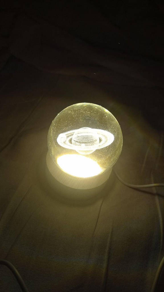 Декоративна 3D-сушарка нічник лампа кришталева Сонячна система Led світильник USB з підсвіткою - фото покупців 2