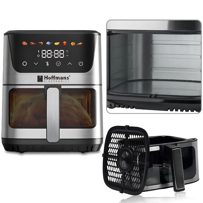 Аерофритюрниця електрична Hoffmans HM-791 8 л 2000 Вт сенсорна Повітряний безмасляний аерогриль