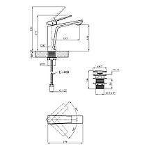 Змішувач для раковини Kroner KRP Ersel - C0111BV з донним клапаном, фото 2