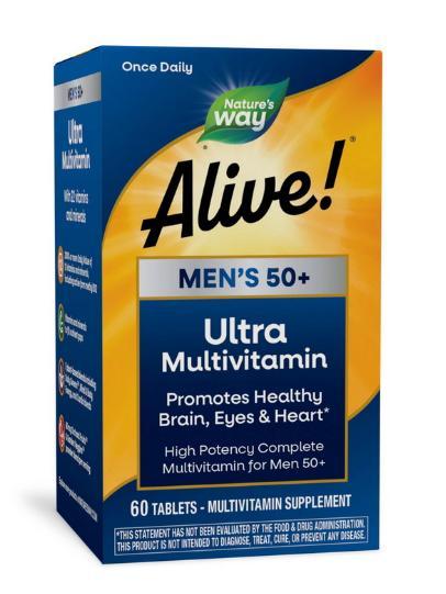 Вітаміни для чоловіків Nature's Alive! Men's 50+ Ultra Multivitamin 60 таблеток, фото 1