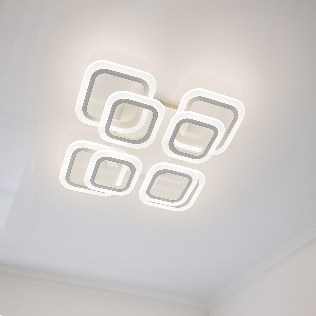Led люстра без підсвітки Diasha 80W до 18 м² колір Білий HAS8060/4+4WH, фото 1