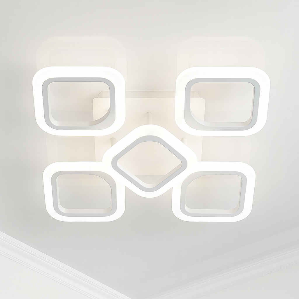 Люстра лед с пультом Diasha 50W до 12 м² колір Білий AS8060/4+1WH, фото 1