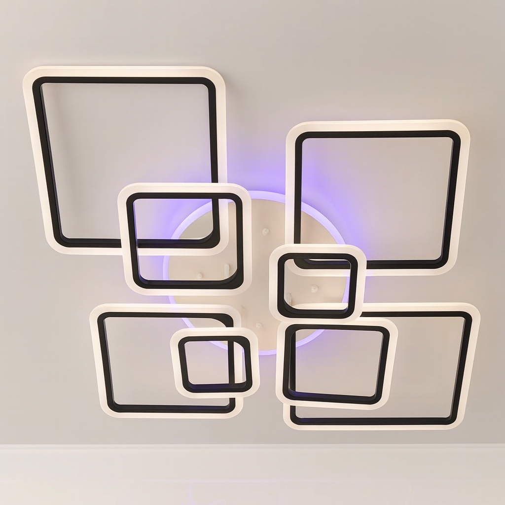 Люстра Led  Diasha 180W до 30 м² колір Чорний A8160/8BK LED 3col, фото 1