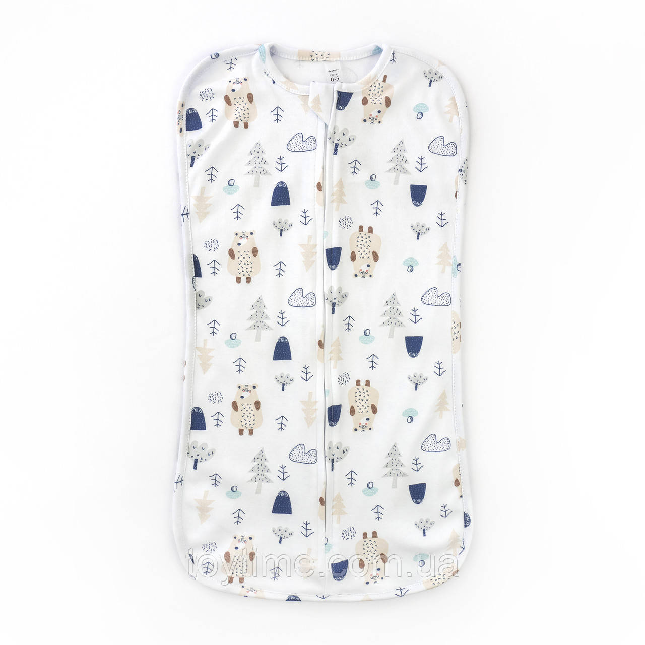 Пелюшка-кокон для немовлят на блискавці із ведмедиками Forest Bear, фото 1
