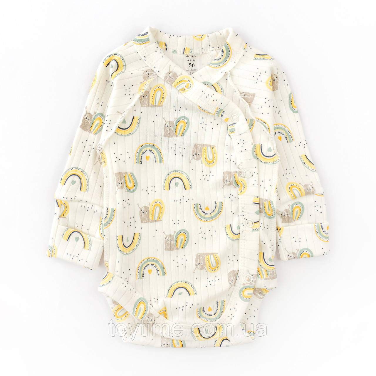 Боді для немовлят з довгим рукавом із веселками Rainbow, фото 1