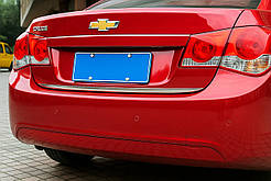 Накладка на кромка багажника (нерж.) Sedan, OmsaLine - Італійська нержавейка для Chevrolet Cruze 2009-2015 рр