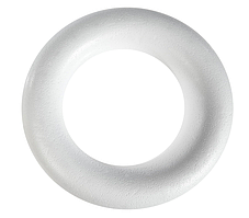 Пінопластове кільце під віночок, зовнішній D16, білий, арт 019016, 1 шт, Білий