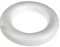 Пінопластове кільце під віночок, зовнішній D27, білий, арт 019017, 1 шт, Білий