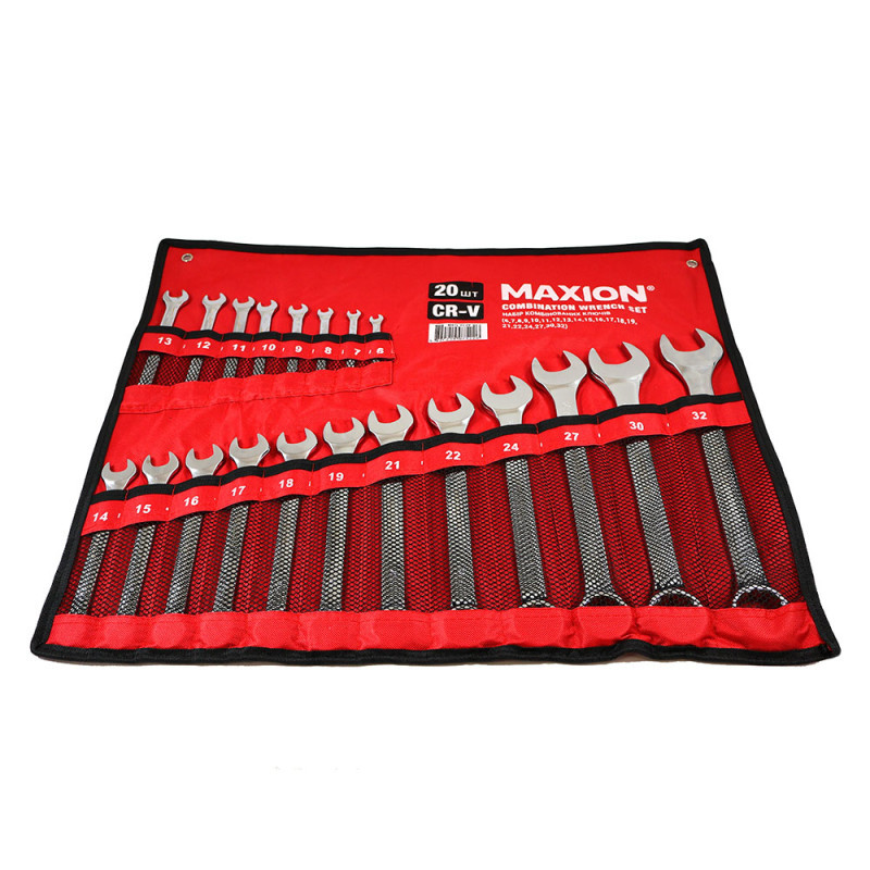 Набір комбінованих ключів 20 одиниць, Cr-V, MAXION MXTL- FC20, (6-32мм), фото 1