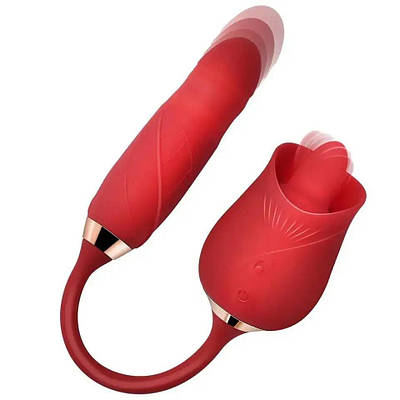 Вакуумно-хвильовий стимулятор клітора Pink Tongue Vibrator Вібратор 10 режимів лизання 10 режимів вібрації