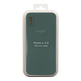 Чохол Silicone Case Square Full Camera для iPhone X/Xs Колір 71.Dark Green, фото 3