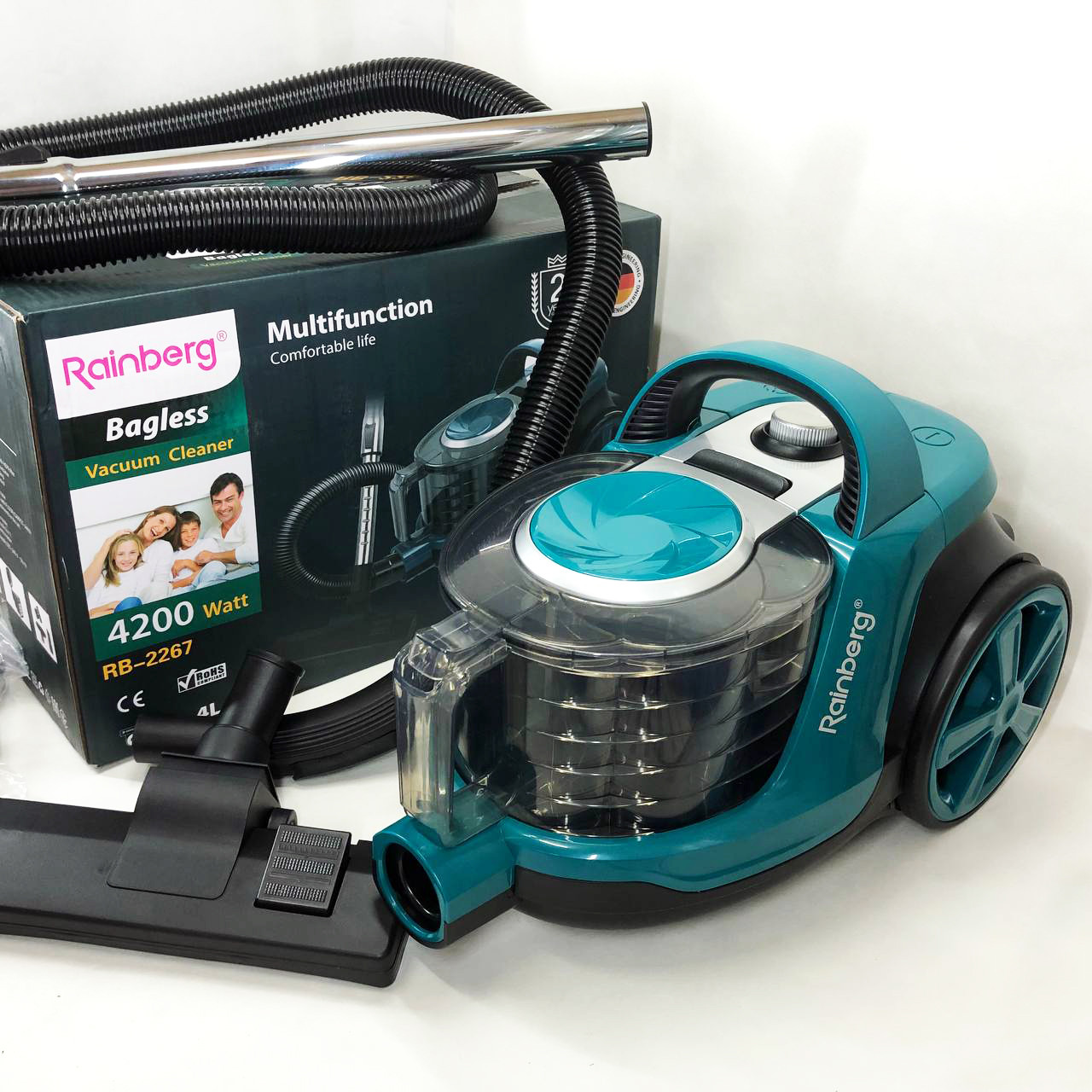 Пилосос з турбощіткою без мішка Rainberg, Потужний ручний пилосос з контейнером Якісний HG-22, фото 1