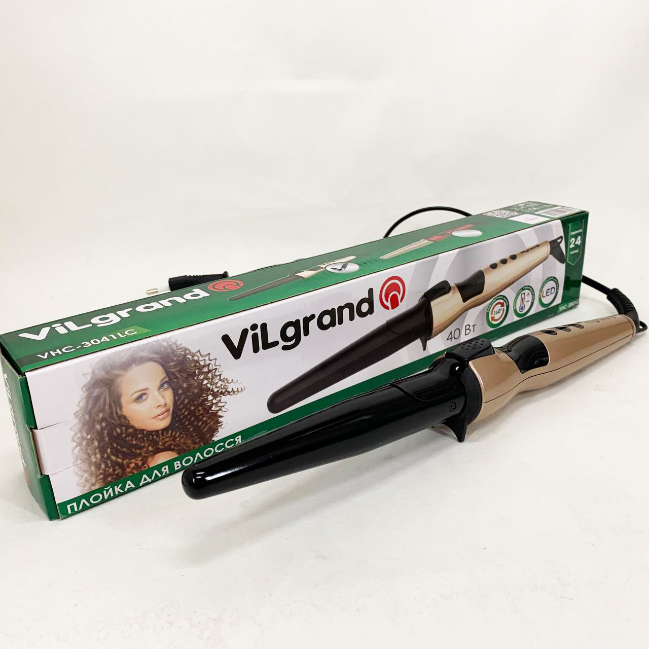 Стайлер-плойка для локонів ViLgrand VHC-3041LC 40 Вт, Щипці плойка кучері для волосся UI-88, фото 1