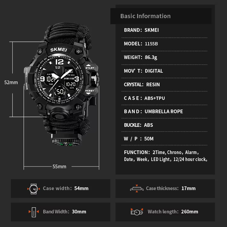 Стильні тактичні годинники для чоловіків SKMEI, Годинники військові чоловічі армійські скмей MN-35, фото 1