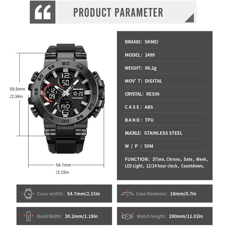 Ударостійкі водонепроникні годинники, Рибальські годинники для кемпінгу з водозахистом TE-17, фото 1