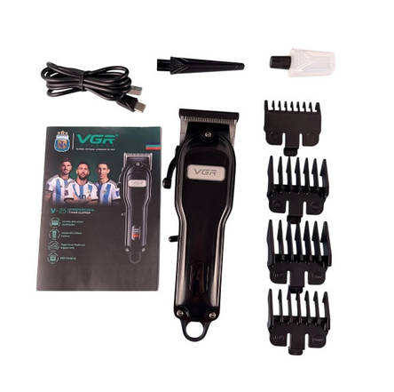 Машинка для стрижки (clipper) VGR V-251, 4 насадки, 2000 mAh, LED display, Black, фото 2