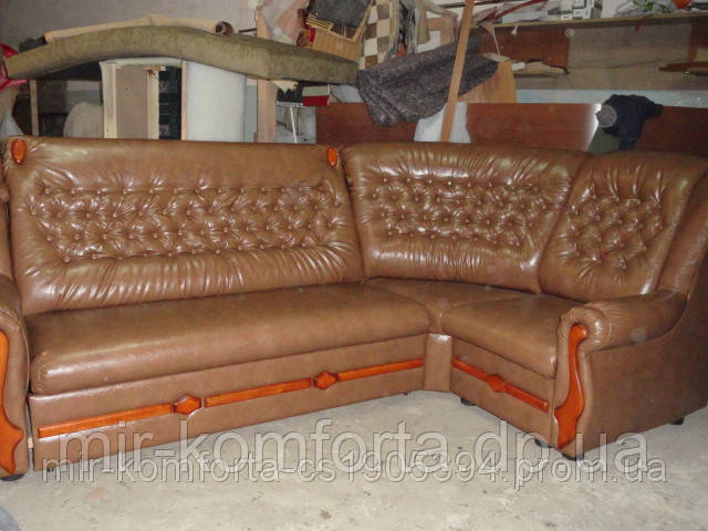 Перетяжка углового дивана с пиковкой - фото 3 - id-p32367238