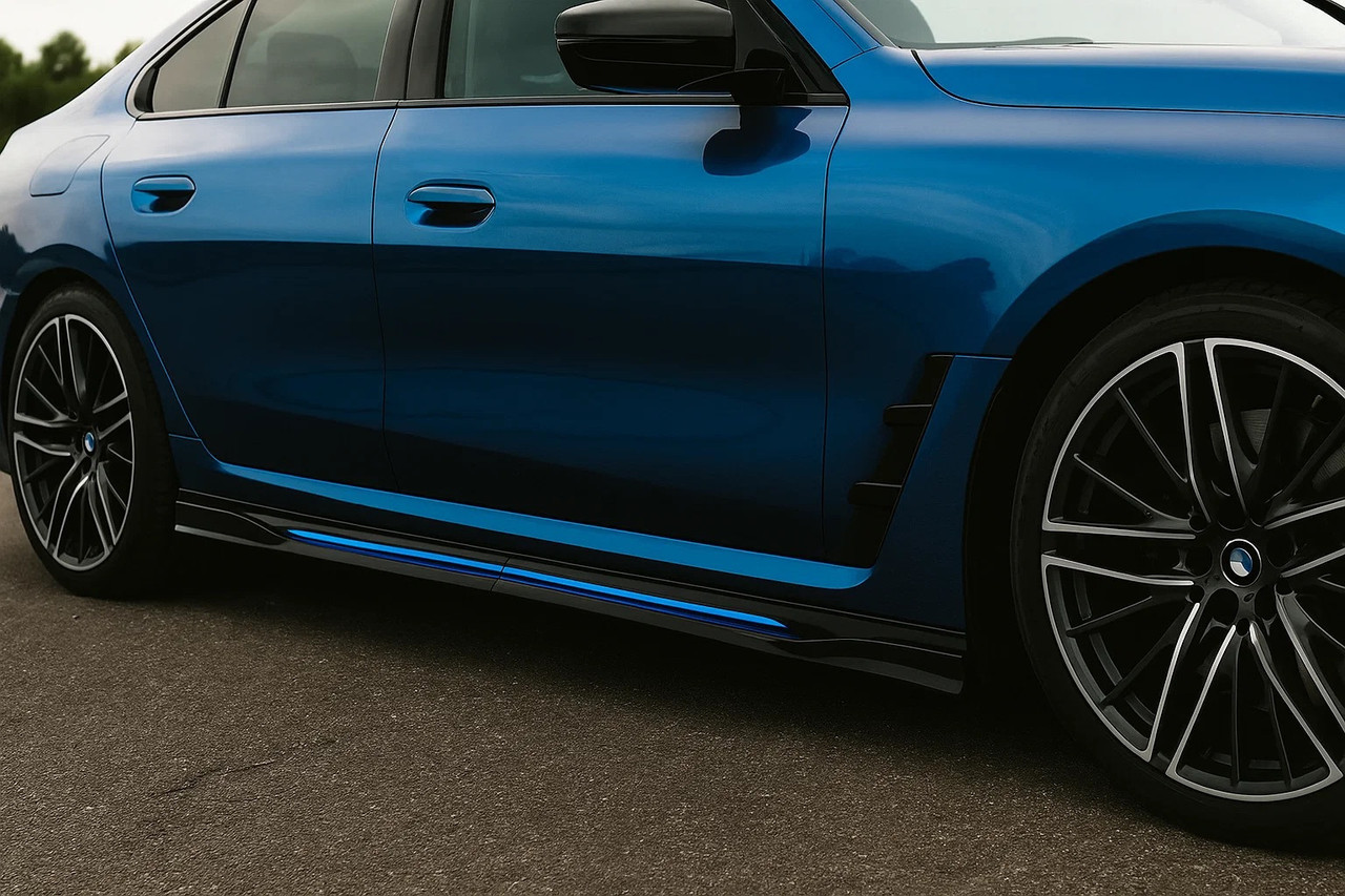 Універсальна накладки на бокові пороги Niken Blue (ABS) (4шт), фото 1