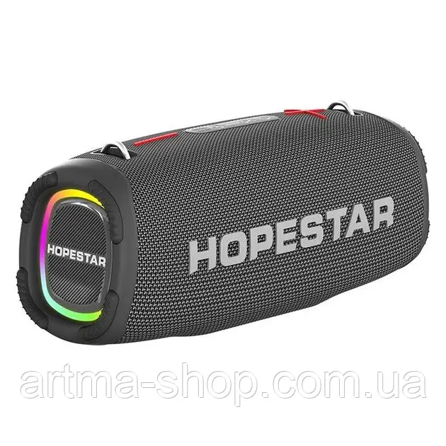 Бездротова Bluetooth колонка Hopestar  A6 Max з ремінцем та мікрофоном, Потужність 80 Вт, 38,0х14,6х16,2 см, чорна, фото 1