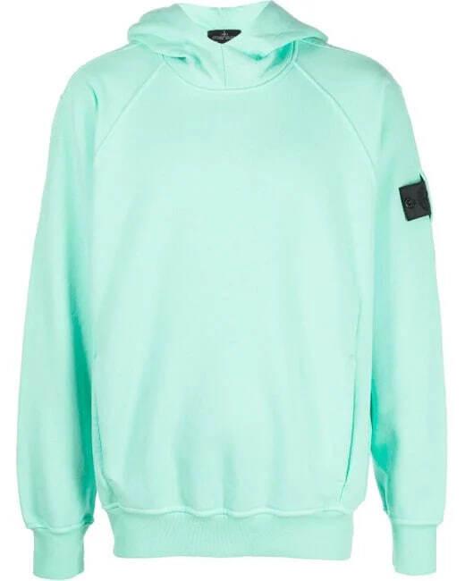 Худи No Brand 60219 Hooded Sweatshirt Embroidery Cotton Fleece Light Green XL