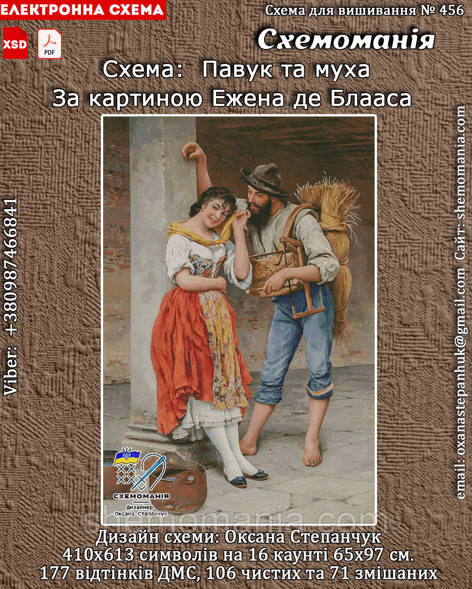 (Електронна) Схема для вишивки хрестом або петитом: "Павук та муха", фото 1