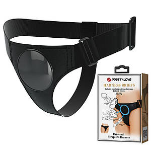 Трусики для страпону Pretty Love на ременях, чорні, 58-86 см