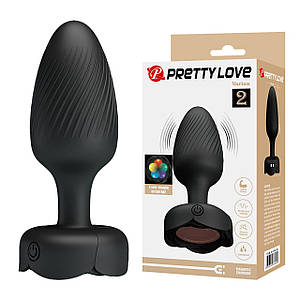 Анальний вібратор Pretty Love Varian з мерехтливим підсвічуванням, чорний, 10.8 х 3.8 см