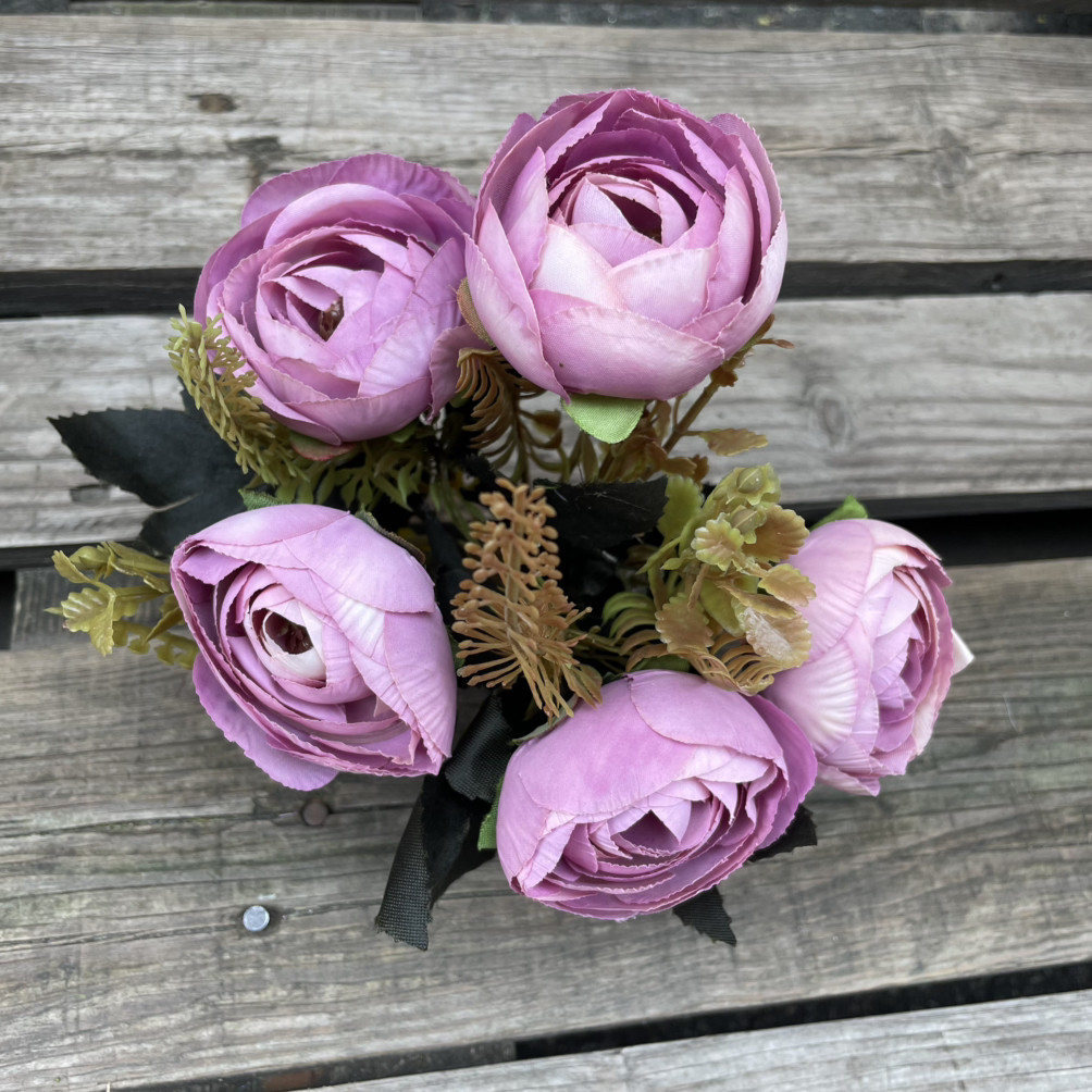 Штучні квіти Букет півонії камелія, лютики, рананкулюс 30 см, фото 1