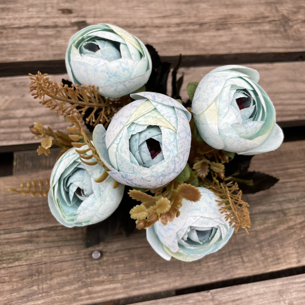 Штучні квіти Букет півонії камелія, лютики, рананкулюс 30 см, фото 1