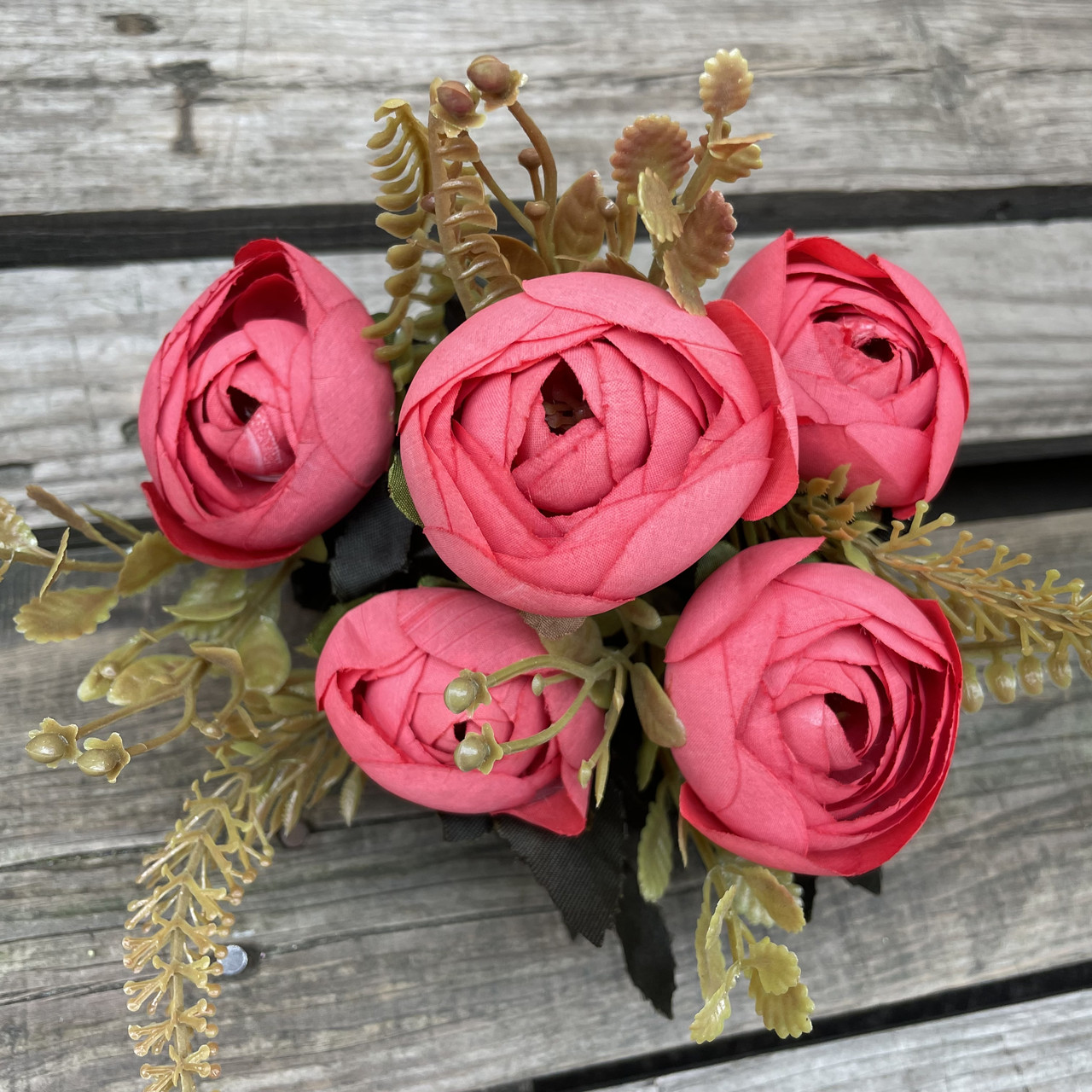 Штучні квіти Букет півонії камелія, лютики, рананкулюс 30 см, фото 1