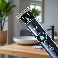 Машинка для стрижки волосся з насадками та зарядною базою VGR V-671, фото 6