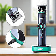 Машинка для стрижки волосся з насадками та зарядною базою VGR V-671, фото 10