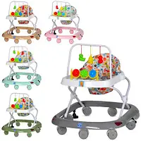 Детские ходунки Bambi M 0541C, с музыкальной панелью, мягким сиденьем, стопорами и 8 колёсами