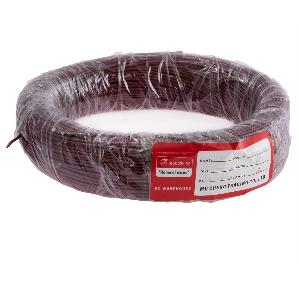 Дріт багатожильний 0.3mm2 (22AWG/16xD0.15 мм, мідь, PVC), коричневий, 1 м