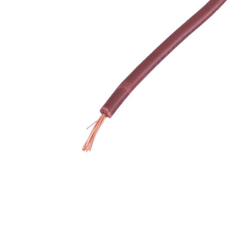 Дріт багатожильний 0.3mm2 (22AWG/16xD0.15 мм, мідь, PVC), коричневий, 1 м, фото 2